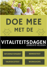 Zondag 29 september 2024 : Vitaliteitsdag voor 65 plussers van 10.00 tot 16.00 uur in Die Heygrave in Vlijmen